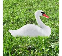 SIXRUN Décorations de Jardin de Cygne Blanc Réalistes, Corps Anatomiquement Parfaits, Détails de Plumes, Matériau PE avec Conception Flottante pour la Chasse et la Pêche