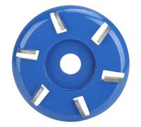 SIXRUN Disque de Sculpture sur Bois Fraise à 6 Dents Outil de Travail du Bois Accessoires de Meuleuse D'angle avec Acier allié Tungstène pour Racine de Dur Résineux (lame courbe)