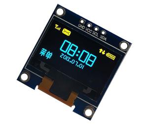 SIXRUN Écran OLED 0,96 Pouce, Double Couleur Jaune et Bleu, I2C | Circuit intégré de pilote SSD1315, résolution 128x64, Compatible 3.3V 5V, Interface série Plug-and-Play, projet
