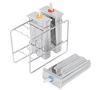 SIXRUN Ensemble de Moules à Glace en Acier Inoxydable 304 avec Kit de Pinceaux, Outil de Cuisine Réutilisable pour Préparer des Friandises Glacées Uniques, Excellent Cadeau pour les Amis (Tête plate