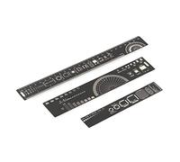 SIXRUN Ensemble de Règles D'ingénierie PCB, Outil de Mesure Multifonctionnel de Haute Précision pour les Ingénieurs en électronique, 3 Tailles 15 Cm, 20 Cm, 25, plaqué or Noir