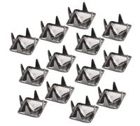 SIXRUN Ensemble de Rivets à Pointes Carrées, 400 Pièces, Accessoires de Maroquinerie en Laiton pour Chaussures, Sacs à Vêtements, Couleur Pistolet or Argent 4-7MM (Argent Noir #20)