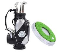 SIXRUN Ensemble de Stylos de avec Mini Sac de et Accessoires, Décoration de Bureau Professionnelle pour Les Amateurs de, Alliage de Zinc Durable et Cuir PU, Comprend 3 Stylos à Bille (Argent Peint