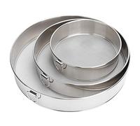 SIXRUN Ensemble de Tamis à Farine en Acier Inoxydable, 3 Pièces, Tamis à Farine Rond, Accessoire de Cuisine pour Saupoudrer le Sucre Décoratif sur les Gâteaux