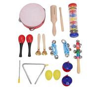 SIXRUN Ensemble D'instruments de Musique pour Enfants, 10 Types de Percussions avec Tambourin, Maracas, Claves pour Filles et Garçons de 3 à 8 Ans, Jouet Musical pour Tout-Petits, Kit