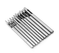 SIXRUN Ensemble D'outils de Perforation pour le Cuir, Perforateur à Main en Acier Durable et Tranchant pour L'artisanat du Cuir, la Fabrication de Ceintures, les Joints, 10 Pièces