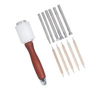 SIXRUN Ensemble D'outils D'estampage du Cuir, Premium, pour la Fabrication de Selle, Marteau pour L'artisanat du Cuir, pour Débutants et Professionnels