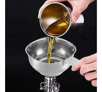 SIXRUN Entonnoir à Confiture en Acier Inoxydable, Lavable au Lave-vaisselle, avec Protection de la Poignée, Aide au Remplissage Facile, Entonnoir de Remplissage pour Conserves de Conserve (SILVER)
