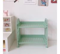 SIXRUN Étagère de Bureau 2 Niveaux, Support Pliable à Deux Étagères en | Support de rangement de garde-corps latéral, Structure légère de 190g, démontage rapide, bureau de vanité de salle de bains