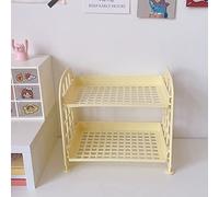 SIXRUN Étagère de Bureau 2 Niveaux, Support Pliable à Deux Étagères en | Support de rangement de garde-corps latéral, Structure légère de 190g, démontage rapide, bureau de vanité de salle de bains