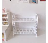 SIXRUN Étagère de Bureau 2 Niveaux, Support Pliable à Deux Étagères en | Support de rangement de garde-corps latéral, Structure légère de 190g, démontage rapide, bureau de vanité de salle de bains