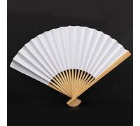 SIXRUN Éventail Pliant en Bois et Papier pour Bricolage, pour la Peinture des Enfants et Un Usage Quotidien, Portable et Durable, 10,2 Pouces