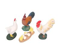SIXRUN Figurines de Poulet à la Ferme Ensemble, Exquis Poulet de Coq Peint à la Main