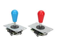 SIXRUN Game Rocker DIY Light Button Joystick pour Win10 / 98 - Burst Keys pour/Jeu de - Bleu + Rouge pour Les Joueurs Doubles (#1)