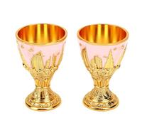 SIXRUN Gobelets Vintage Plaqués or, 2 Pièces, pour les Célébrations, avec un Design Emblématique du Monument de Dubaï (WHITE)