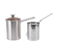 SIXRUN Grade Alimentaire 304 Mini de Friteuse en Acier Inoxydable avec Panier, Poêle Compacte Légère pour Petites Cuisines, Repas Appropriés 1 2 Personnes