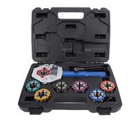 SIXRUN Hydraulique AC Presse à Manchon Manuel, Outil de Sertissage à Main avec 7 Matrices pour Réparation de Tuyau AC Climatisation, Sauvetage Extérieur et Réparations Routières