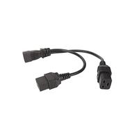 SIXRUN IEC320 C14 vers Double C19 Cordon d'alimentation, 10A 250V 12,6 | Gaine ignifuge en PVC, fil de cuivre sans oxygène, séparateur en Y 1 en 2 sorties, alimentation pour rack de serveur,