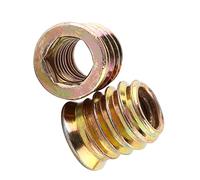 SIXRUN Inserts Filetés en Bois à Entraînement Hexagonal zingué, 20 écrous à Visser M6 M8 M10 pour Meubles en Bois, Assortiment de Tailles de 10 Mm à 25 Mm, Installation Facile avec clé Hexagonale