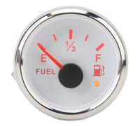 SIXRUN Jauge de Carburant Marin, Compteur électrique Numérique, Affichage du Niveau de Carburant de 52 Mm pour les Utilisateurs de Camping-cars et de Bateaux (cadran blanc lunette argentée)