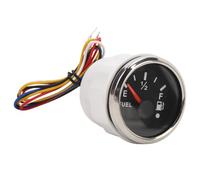 SIXRUN Jauge de Carburant Marin, Compteur électrique Numérique, Affichage du Niveau de Carburant de 52 Mm pour les Utilisateurs de Camping-cars et de Bateaux (cadran noir lunette argentée)