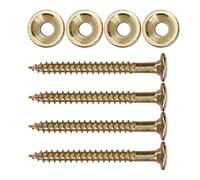 SIXRUN Jeu de Douilles de Joint de Manche de Guitare électrique, Boulons de Virole en Acier Inoxydable de qualité Supérieure avec Vis pour Connexion du Corps de Guitare, Paquet de 4 (GOLD)