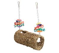 SIXRUN Jouet de Maison tissé en Tunnel d'herbe à Oiseaux, pour Perroquets et Petits Animaux, Matériaux Naturels Confortables de 29cm