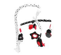 SIXRUN Jouet Mobile pour Berceau de bébé avec Boîte à Musique, Peluche Noire et Rouge pour éviter le Strabisme, Mobile de Berceau Musical pour bébé en Peluche + ABS (Animal)