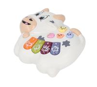 SIXRUN Jouet Musical pour bébé, Adorable Vache, Dessin animé, Clavier de Piano pour Enfants avec Effets de Lumière électrique pour L'éducation Précoce - Convient pour Les Bébés - Pile AA X 3 (White)