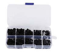 SIXRUN Kit D'assortiment de Rondelles D'écrous à Vis en Nylon, 270 Pièces, Attaches Durables à Haute Résistance pour les Projets de Bricolage M2 M2.5 M3 M4 M5 (Jeu de vis en nylon noir 270pcs)