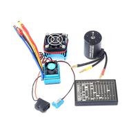 SIXRUN Kit de Moteur sans Balais 3650, Dissipateur Thermique en Aluminium avec Ventilateur, Mise à Niveau des Performances 2300KV pour Voiture et Chenille RC 1:10 (120A)