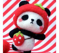 SIXRUN Kit de Pendentif Panda en Laine Fait à la Main, Ensemble de Feutrage à L'aiguille adapté aux Débutants, Matériaux Sûrs et Sains, Idéal pour les Liens Familiaux, Matériau en Feutre de Laine de
