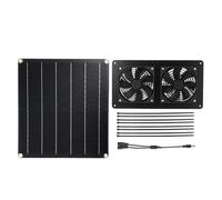 SIXRUN Kit de Ventilateur Solaire pour Maison D'animaux Domestiques, 2x3W, Double Ventilateur, Installation Facile, D'extraction à énergie Solaire (20W-2VENTILATEUR12)