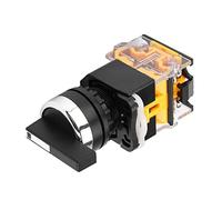 SIXRUN LA38-20BX33 22mm 3 Positions Auto-Réinitialisation Commutateur Rotatif, Long Manche Sélecteur pour Commande de Démarreur Électromagnétique Contacteur Relais