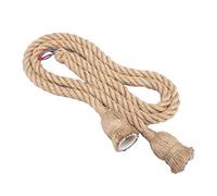 SIXRUN Lampe Pendante de Plafonnier de Corde de Chanvre Vintage pour la Barre de Restaurant de Salon de Salon, Support D'ampoule Durable 85-265V (2 mètres 2 têtes)