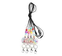 SIXRUN Longe de Perle du Professeur pour Badges et Clés D'identification, Joli Collier en Acrylique en Silicone avec Support de Carte, Mignon D'appréciation Présente, Fermoir de