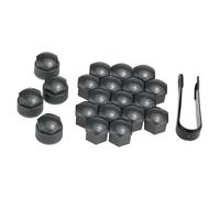 SIXRUN Lot de 16 Capuchons d'écrou de Roue de 17 Mm, Cache-boulons de Roue en Plastique ABS Gris, Ajustement Universel pour Voitures et