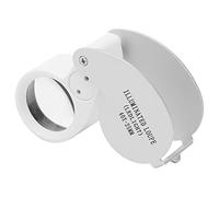 SIXRUN Loupe de Bijoux éclairée Portable 40X pour Détecter L'identification, Loupe de Poche Légère pour de Détection de Bijoux, ABS, Aluminium, 1,7 Oz