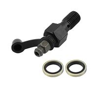 SIXRUN M10 X 1,25 Mm Vis de Purge de Frein de Moto, étrier de Mamelon, Valve de Purge, Vis de de Frein avec Capuchon Anti-poussière pour Conduites de Avant et Arrière, (BLACK)