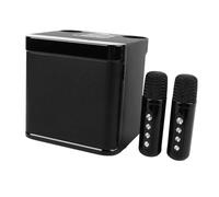 SIXRUN Machine Karaoké Portable, Enceinte Bluetooth 10W avec Micro, Noir | Batterie rechargeable 1800 mAh, construction ABS, ensemble double micro, KTV pour fête à domicile, utilisation en voyage en