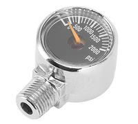 SIXRUN Manomètre de Remplissage de Cylindre de CO2 en Acier Inoxydable, 2000 Psi, pour Réservoir de Gaz CO2, Fût Noir, Support 1/8NPT pour Fête Barbecue