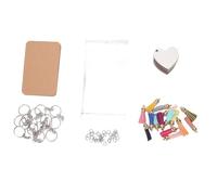 SIXRUN MDF Blanks de Pendentif de Clés à Double Face avec un Ensemble Complet, Personnalisation Polyvalente pour Fabriquer des Souvenirs Significatifs, un Kit de Fabrication Convivial (forme de