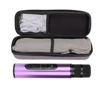 SIXRUN Micro Bluetooth sans Fil pour Chant, Echoing Q6 en Métal (Purple) | Micro chantant rechargeable 2000 mAh, haut-parleur 5 W + 5 W, pilote 40 mm, support TF 32 Go, voiture, maison, fête, KTV