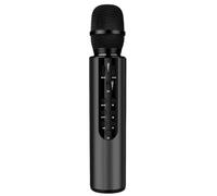 SIXRUN Microphone de karaoké sans Fil pour Enfants, Machine à Chanter Tout-en-Un avec Batterie de 2000 MAh et Conception en Métal Durable, pour Les Soirées karaoké à Domicile (Black)