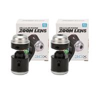 SIXRUN Microscope à Zoom 30x, Microscope à Téléphone LED Prise Portable avec un éclairage intégré, adapté à L'examen de la Peau, à la Détection des Cheveux, à L'inspection des Bijoux