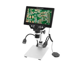 SIXRUN Microscope Numérique B1200, Haute Définition 12 MP, écran LCD 7 Pouces, Grossissement 1-1200X pour l'examen des Pierres Précieuses et des Pièces de Monnaie (avec Batterie)