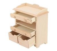 SIXRUN Mini Armoire à Tiroirs pour Maison de Poupée, Meubles en Bois Massif, Conception Détaillée Réaliste pour la Décoration DIY, Chambre de Maison de Poupée 1:12, Salle D'étude
