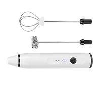 SIXRUN Mini Fouet électrique Portatif pour café Latte, Chocolat Chaud, Chargement USB, Faible Bruit et Portable, pour la Cuisine à Domicile, ABS + Acier Inoxydable, Blanc/rose (WHITE)