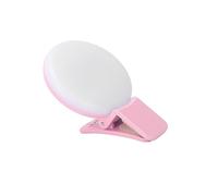 SIXRUN Mini Phone Clip-on Fill Light, USB Rechargeable 120mAh (Pink)