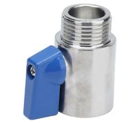 SIXRUN Mini Robinet à Bille en Acier Inoxydable 5/8, Vanne D'arrêt à Tige Rotative Compacte pour Robinet de Bière, Acier Inoxydable 304 pour Salles de Bains, Cuisines, Camping-cars, Argent, G5/8